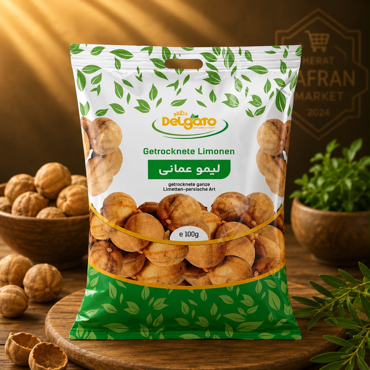 Delgato Getrocknete Limetten (Limu Omani) – 100 g
