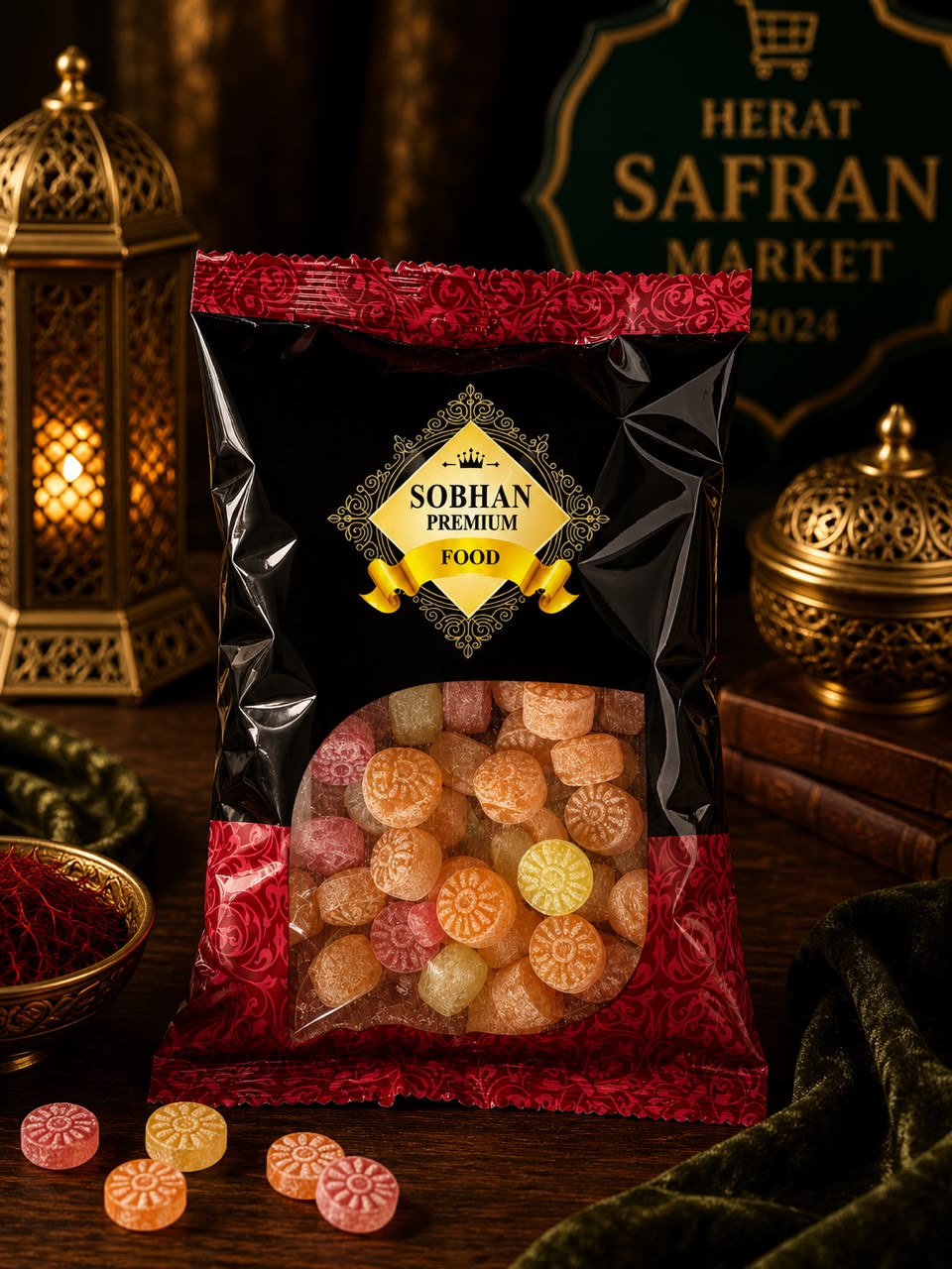 Sobhan Premium Hartbonbon Mix – Bunte Fruchtbonbons (400 g)
