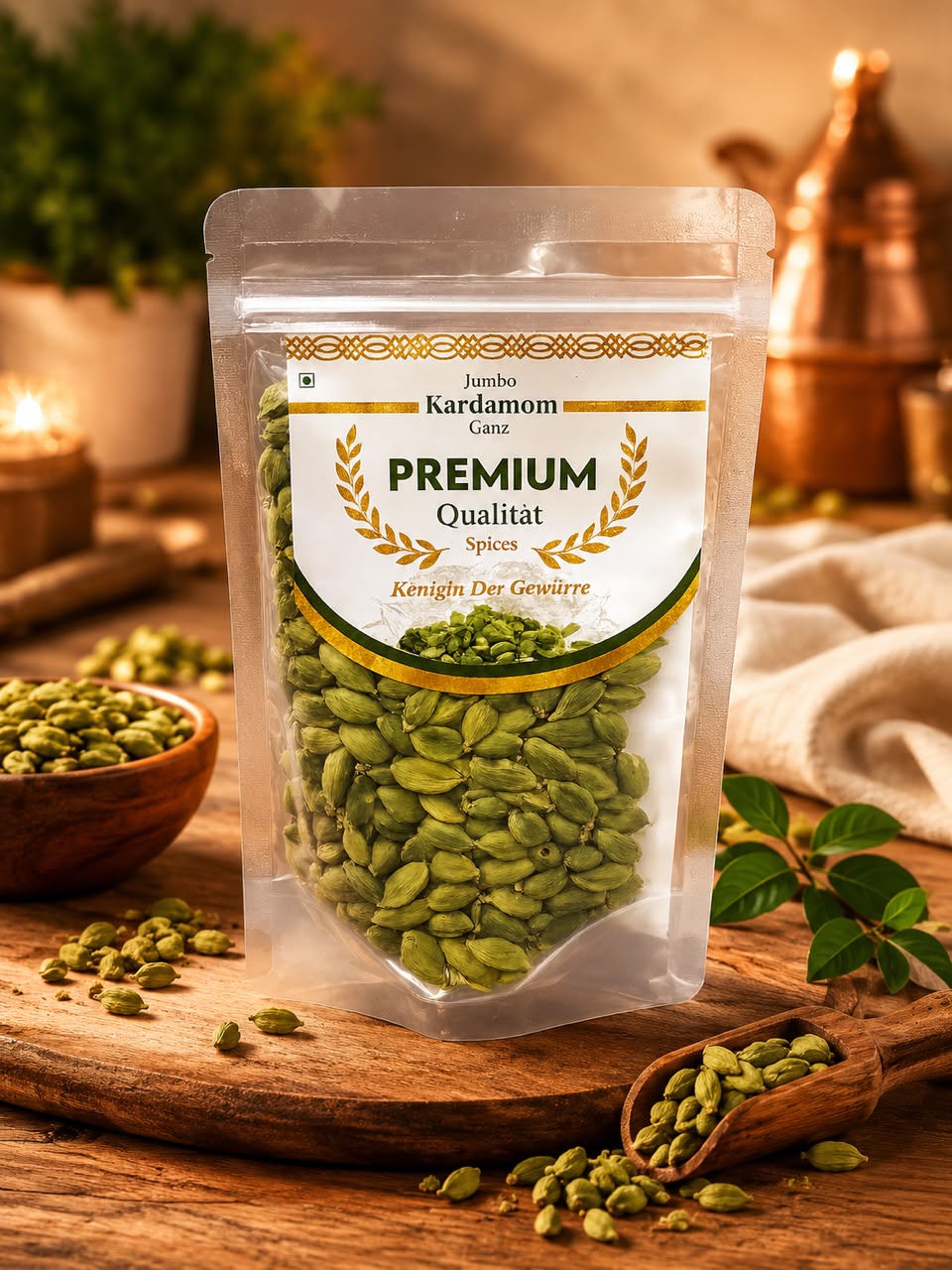 Premium Grüner Kardamom Ganz (Jumbo) – 50 g