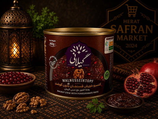 Gilani Walnuss-Eintopf mit Granatapfel (Fesenjan) – Vegetarisch (460 g)