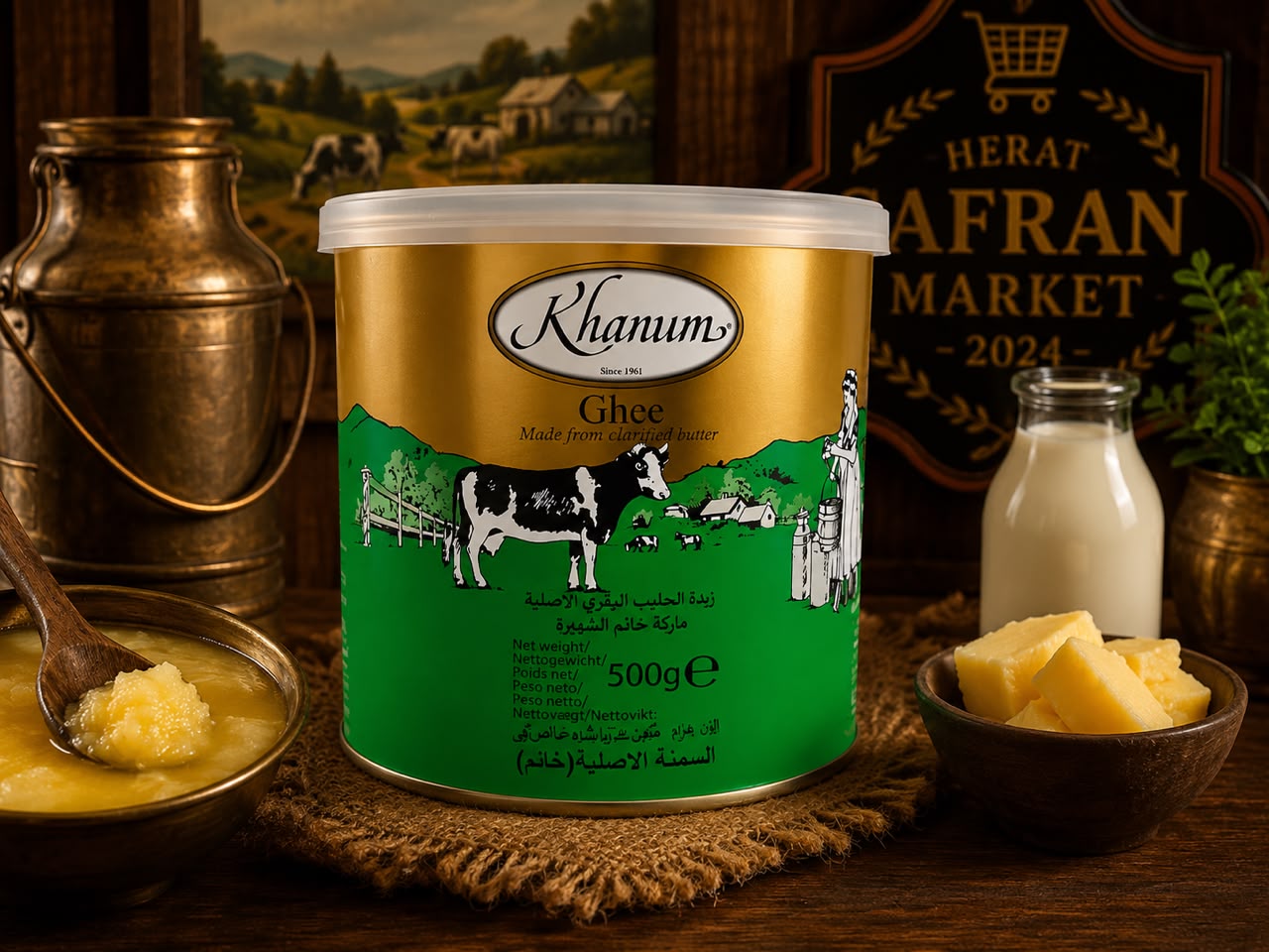 Khanum Ghee – Reines Butterschmalz aus geklärter Butter (500 g)