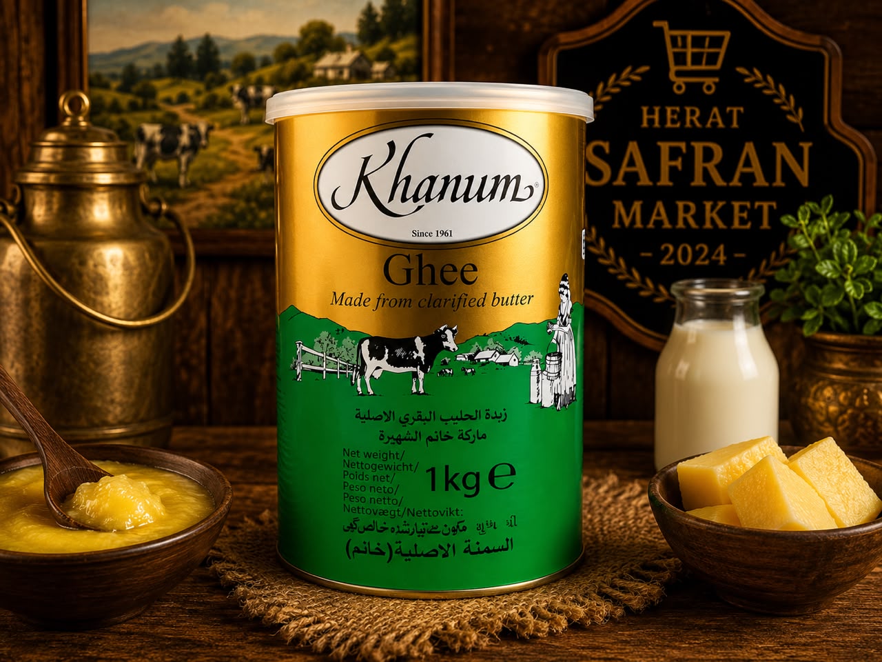 Khanum Ghee – Reines Butterschmalz aus geklärter Butter (1kg)